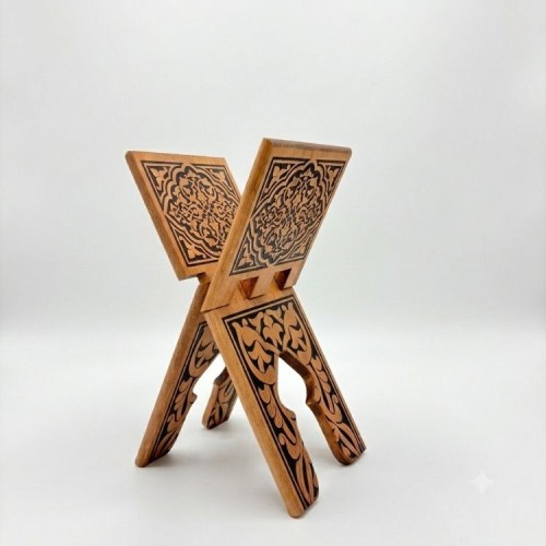 Selçuklu Yakma Desenli Ahşap Rahle - Küçük - 45cm Selçuklu Yakma Desenli Ahşap Rahle - Küçük - 45cm